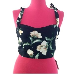 Missguided Womens sz 14 Floral Crop Top